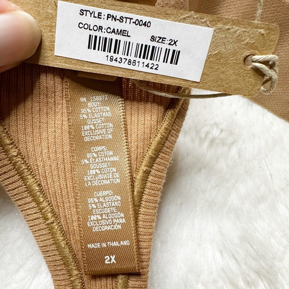 NWT Skims Cotton Rib Thong in Camel Women’s 2X - Picture 8 of 9